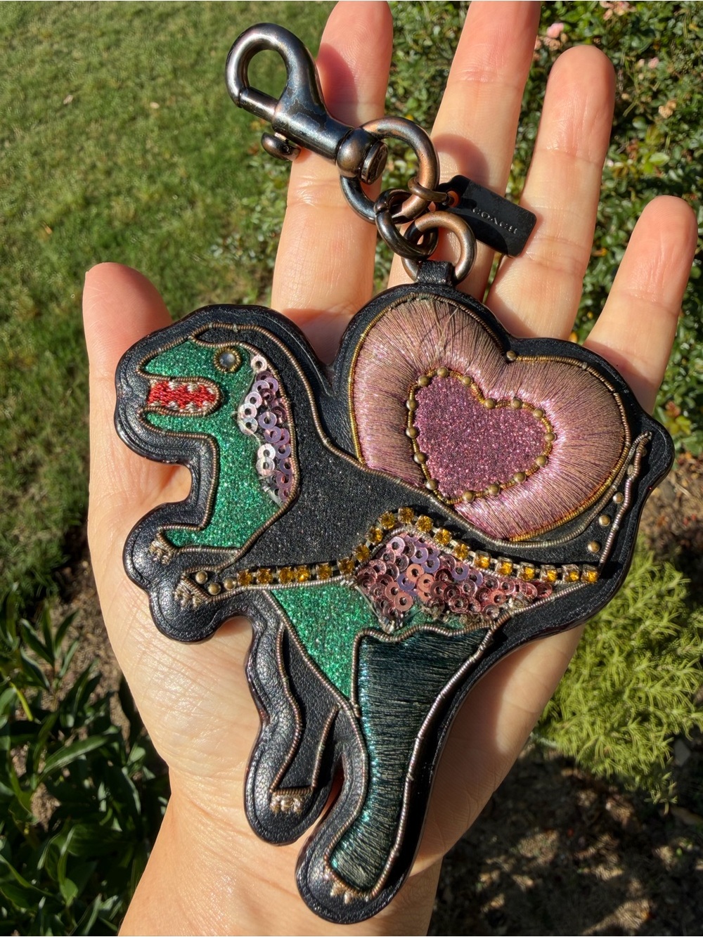 小物 Rare Coach Rexy Leather Bag Charm Coach Embellished Rexy Bag Charm 27257 - Gem